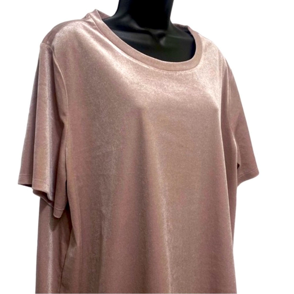 Old Navy soft pink velvet top DUSTY ROSE Tunic Short Sleeves pullover dressy S M